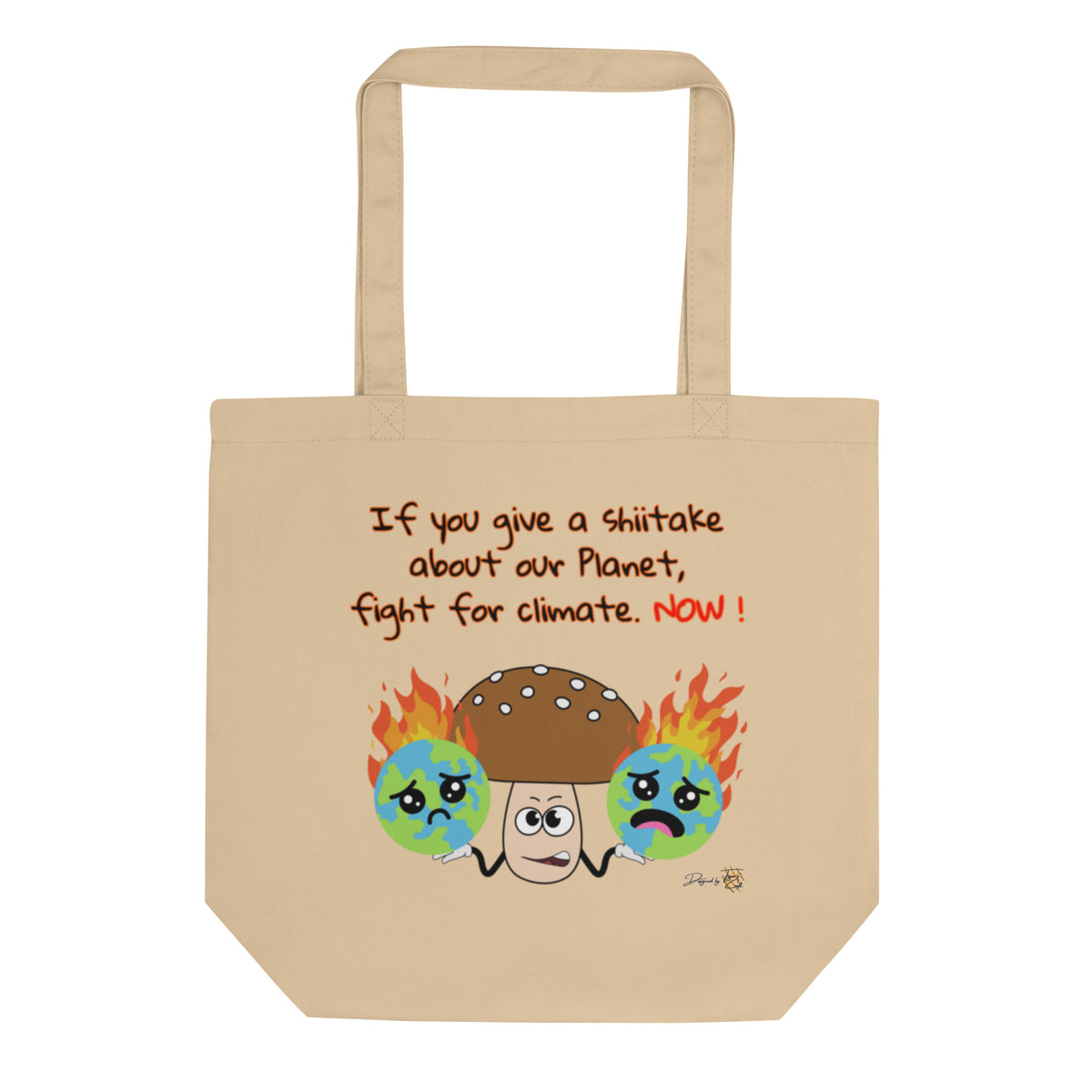 Econscious tote bag with funny “If You Give a Shiitake” mushroom design